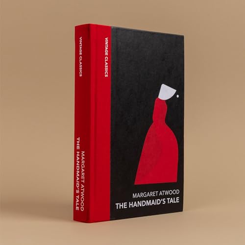 Red and black book cover for "The Handmaid's Tale" by Margaret Atwood.