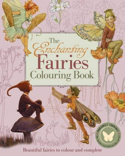 Cover of “The Enchanting Fairies Colouring Book” with illustrated fairies.