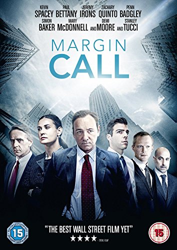 "Margin Call DVD case with a man standing in front of a city skyline on the cover."