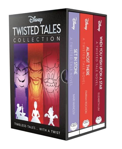 Black box set of three Disney “Twisted Tales” novels with character art.