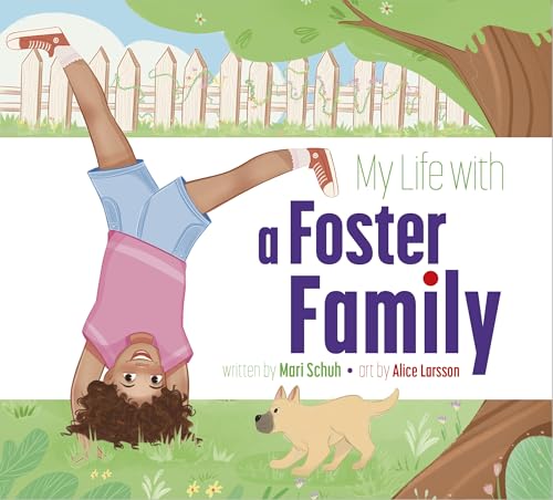 Book cover: child doing a handstand with a dog in a yard.