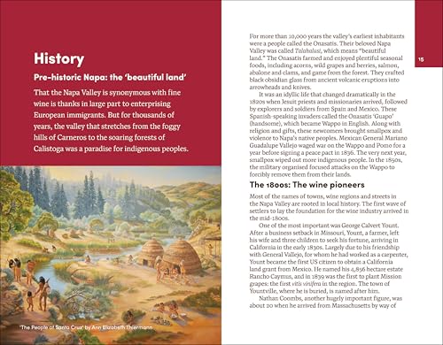 Open book pages showing a historical painting of Napa Valley and text.