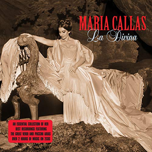 Maria Callas album cover, sepia-toned portrait of opera singer in gown.