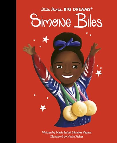 Book cover featuring illustrated Simone Biles with medals and raised arms.