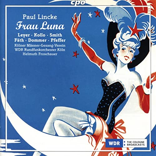 CD cover for "Frau Luna" featuring a vintage illustration of a performer.