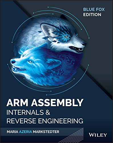 Book cover: "Blue Fox" with a fox illustration and text on ARM assembly.