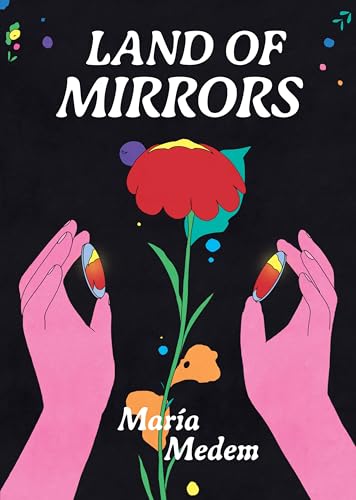 Book cover: pink hands holding mirrored shards around a red flower.