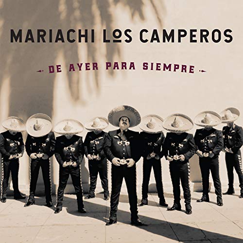Mariachi Los Camperos band members in traditional attire, album cover.