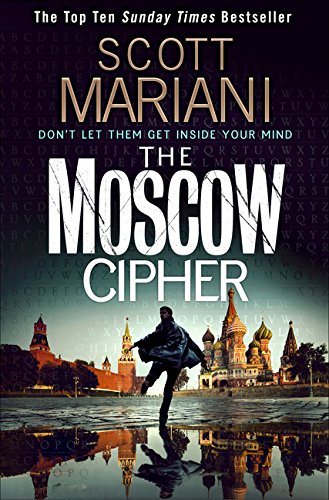 Book cover: “The Moscow Cipher” with St. Basil’s Cathedral and a silhouetted figure.