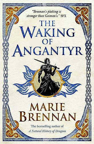 Book cover: “The Waking of Angantyr” with a knight illustration.