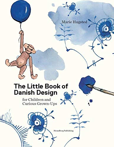 Book cover with watercolor illustrations of a monkey and blue flowers.