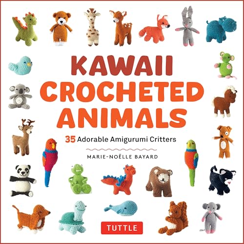 Book cover featuring a collection of colorful, crocheted animal toys.