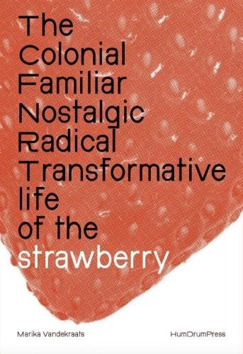 Book cover with orange strawberry and black and white text on white background.