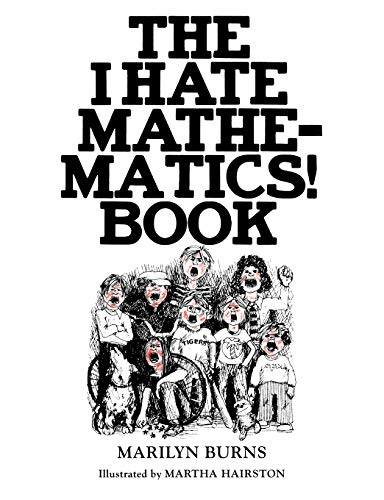 Book cover with large text "The I Hate Mathematics! Book" and cartoon children.