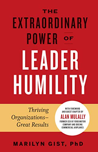 Red book cover with white text: "The Extraordinary Power of Leader Humility.