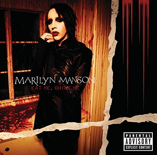 Marilyn Manson album cover, “Eat Me Drink Me”, featuring a pale-faced man in black.