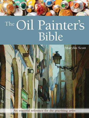 Book cover featuring oil paint tubes at the top and a street scene painting.
