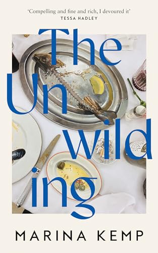 Book cover: "The Unwilding" by Marina Kemp, featuring a fish on a platter.