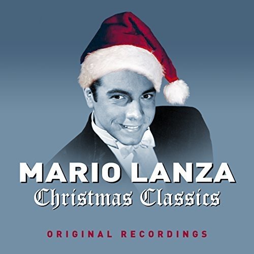 Mario Lanza in a Santa hat on a Christmas album cover.