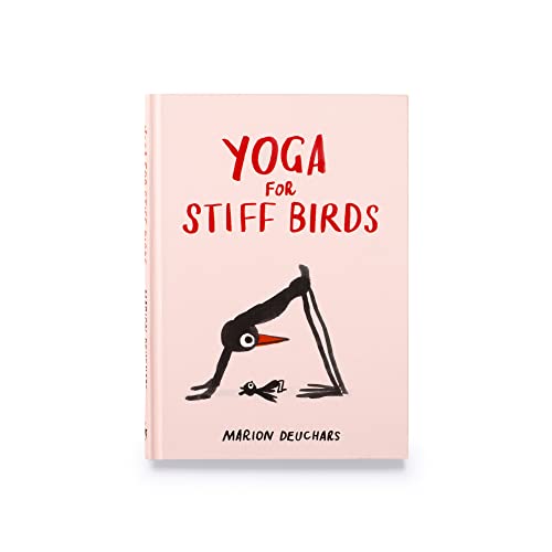 Book cover titled Yoga for Stiff Birds featuring a bird in a yoga pose.