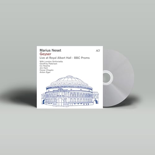 CD cover for Marius Neset’s “Geyser” featuring Royal Albert Hall illustration.