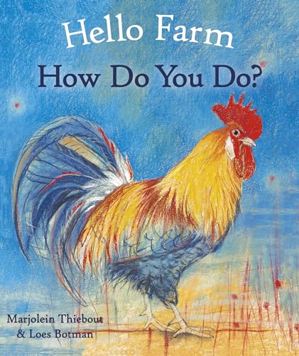 Children’s book cover featuring a colorful watercolor painting of a rooster.