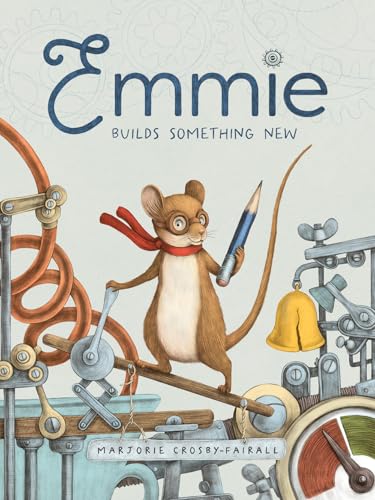 Book cover: mouse with pencil amidst complex mechanical parts.
