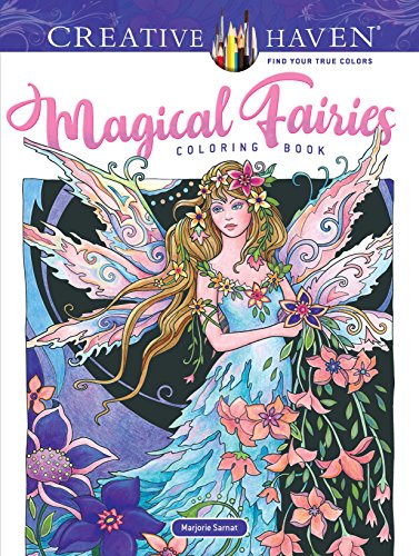 Cover of "Magical Fairies" coloring book featuring a detailed fairy illustration.