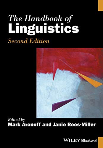 Book cover: "The Handbook of Linguistics," second edition, with abstract art.