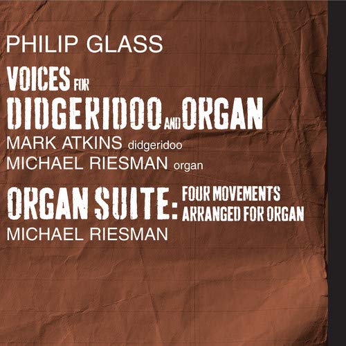 CD cover for "Voices for Didgeridoo and Organ" by Atkins, Riesman, Glass.