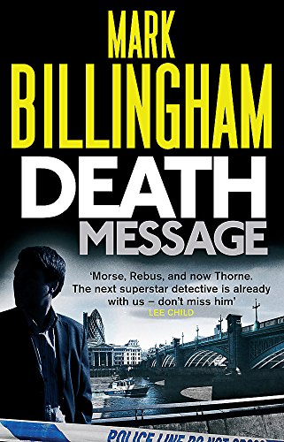 Book cover: "Death Message" by Mark Billingham, featuring a detective and bridge.