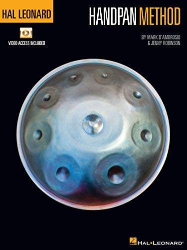 Book cover for Hal Leonard Handpan Method featuring a handpan on a black background.