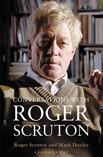 Book cover featuring a portrait of philosopher Roger Scruton in front of bookshelves.