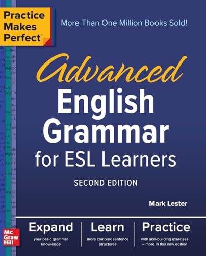 Book cover: “Advanced English Grammar for ESL Learners, Second Edition.”