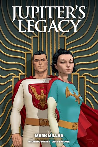 Cover of “Jupiter’s Legacy Library Edition Volume 1” featuring two superheroes.