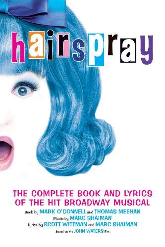 Hairspray" book cover featuring a woman with bright blue hair and bold text.