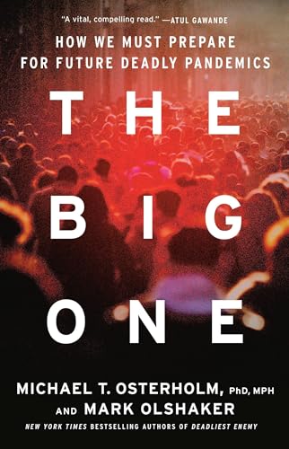 Book cover: red and black design with blurred crowd, title "The Big One".
