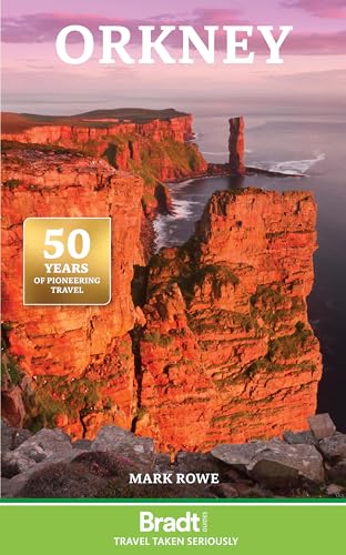 Book cover showing rugged red sea cliffs and the Old Man of Hoy stack.