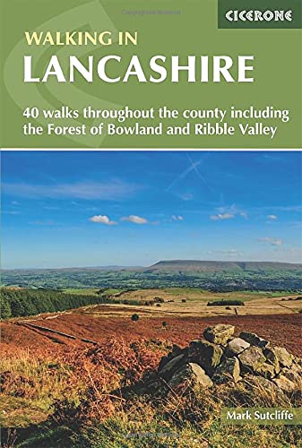 Book cover: “Walking in Lancashire” with a landscape photograph.