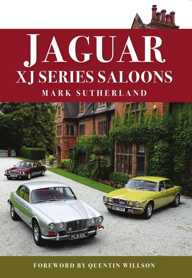 Book cover featuring classic Jaguar XJ Series saloons and a stately home.