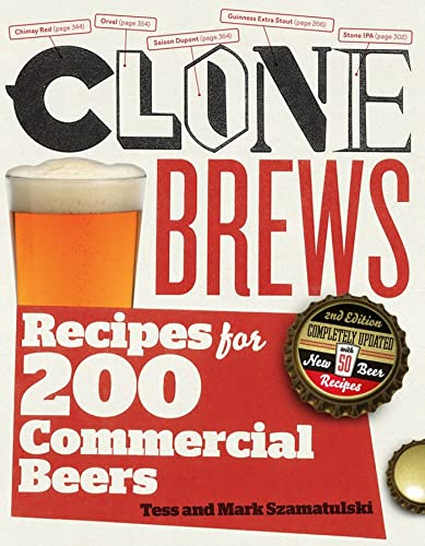 Book cover: "CloneBrews, 2nd Edition" with a glass of beer and bottle caps.