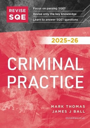 Red and white revision guide for SQE Criminal Practice 2025/26.