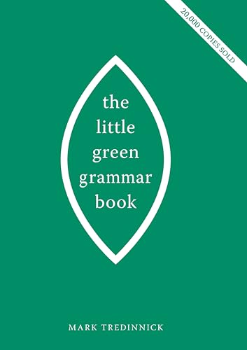 Green book cover with white text reading “the little green grammar book”.