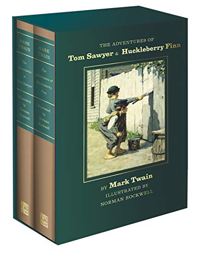 Two-volume book set with Norman Rockwell illustration of boys with a gun.