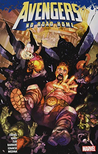 Comic book cover: Avengers battling in a chaotic, colorful scene.
