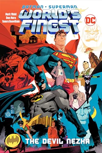 Batman and Superman comic book cover featuring multiple characters.