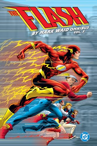 The Flash running with other heroes on the cover of a comic book.