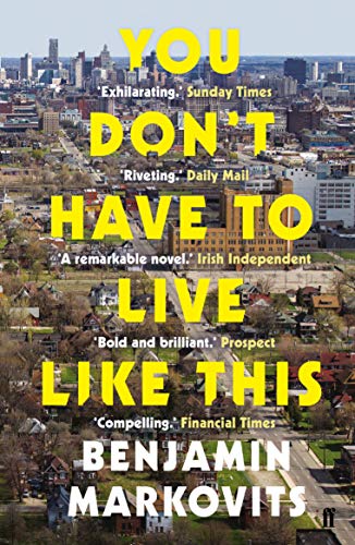 Book cover featuring an aerial city view with large yellow text and author name.