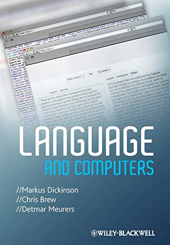 Book cover: "Language and Computers" with computer screen imagery.