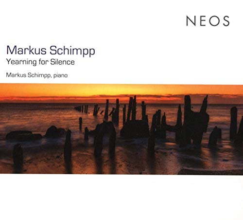 "CD cover with serene beach scene at sunset and 'Markus Schimpp Yearning for Silence' text."
